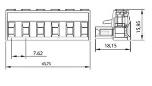 0/6 MR  7,62mm DİŞİ 6LI MAVİ SOKET Klemens SKS 7,62-D/6 10706 MR