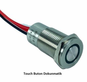 Touch Buton Dokunmatik 16 mm Metal IP68 5-24v Kablolu Kırmızı Yeşil Işıklı