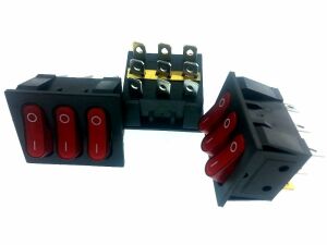 ANAHTAR BÜYÜK ON ~ OFF KIRMIZI ÜÇLÜ IŞIKLI 9 PİN   IC-135