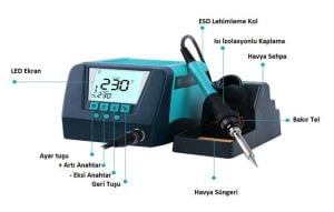 Bakon BK90 90w İntelligent Isı Ayarlı Havya İstasyonu