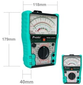 Proskit MT-2207 Analog Multimetre AC/DC 1000v 10 Amper Buzzer Test Lead