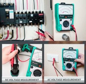 Proskit MT-2207 Analog Multimetre AC/DC 1000v 10 Amper Buzzer Test Lead