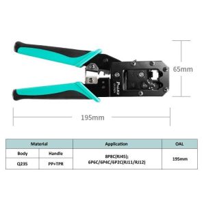 Proskit CP-376CN 6p 8p / Rj11 Rj12 Rj45 Plug Konnektör Kablo Sıkma Pensesi