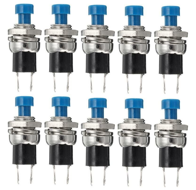BUTON YUVARLAK  Metal 7mm MAVİ (PUSH SWITCH) DİAFON TİP  IC-177