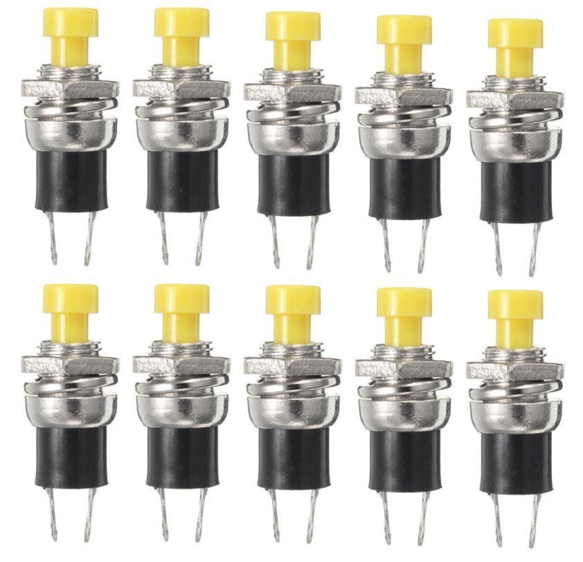 BUTON YUVARLAK  Metal 7mm SARI (PUSH SWITCH) DİAFON TİP  IC-177