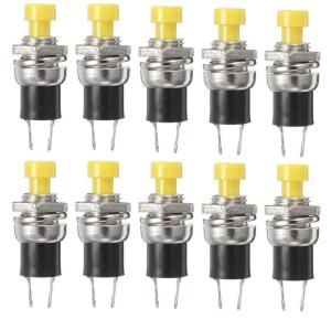 BUTON YUVARLAK  Metal 7mm SARI (PUSH SWITCH) DİAFON TİP  IC-177