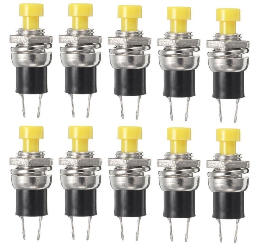 BUTON YUVARLAK  Metal 7mm SARI (PUSH SWITCH) DİAFON TİP  IC-177