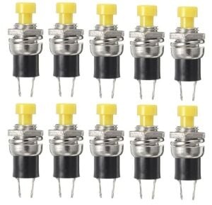 BUTON YUVARLAK  Metal 7mm SARI (PUSH SWITCH) DİAFON TİP  IC-177
