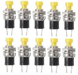 BUTON YUVARLAK  Metal 7mm SARI (PUSH SWITCH) DİAFON TİP  IC-177