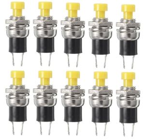 BUTON YUVARLAK  Metal 7mm SARI (PUSH SWITCH) DİAFON TİP  IC-177
