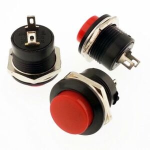 Buton Kırmızı Yuvarlak 16mm Ø R13-507 / IC-180A ( Yaylı Tip )