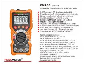 Peakmeter PM 16B Dijital Ölçü Aleti