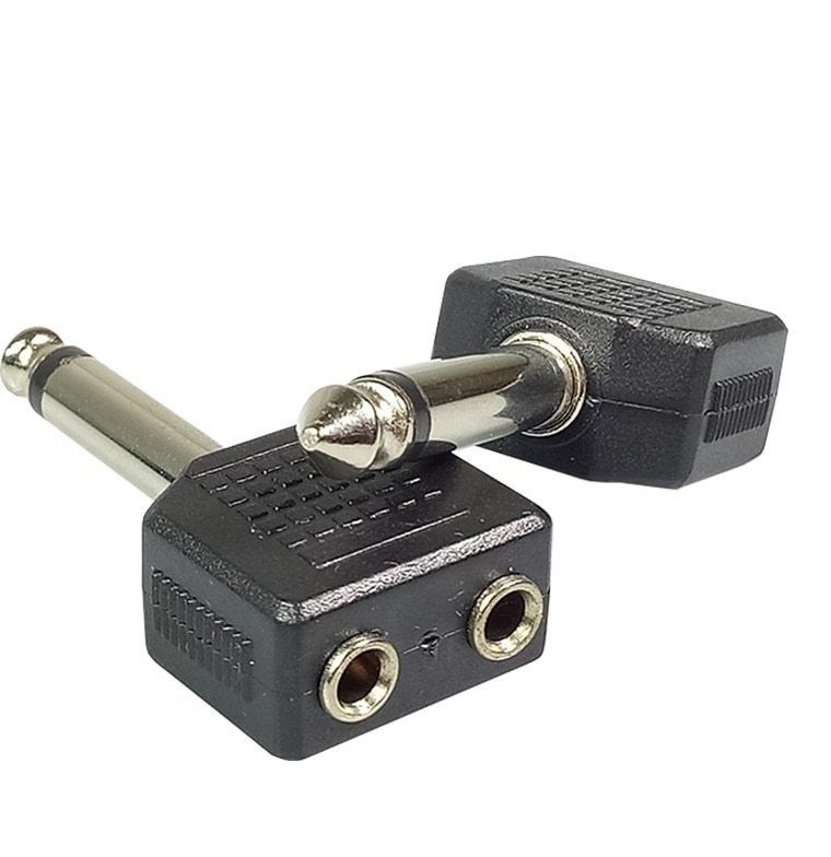 Mono jack 3.5mm çift dişi soket için Mono 6.35mm erkek