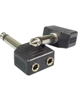 Mono jack 3.5mm çift dişi soket için Mono 6.35mm erkek