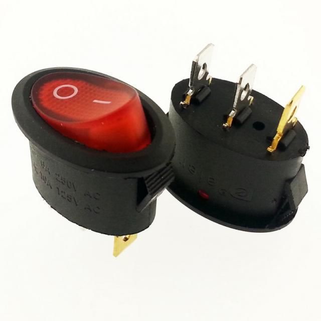 ANAHTAR OVAL KAFA ON ~ OFF KIRMIZI  IŞIKLI 3 PİN  IC-134B