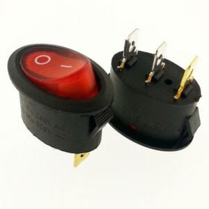 ANAHTAR OVAL KAFA ON ~ OFF KIRMIZI  IŞIKLI 3 PİN  IC-134B