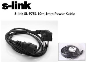 POWER 220V kablo Siyah  SL-P751  3x1mm 10 MT  S-LİNK