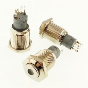 Onpow Anahtar Yuvarlak Metal Su Geçirmez Beyaz 16mm 12V/24V Nokta Led'li No:29-Y