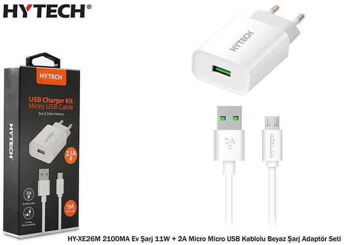 HYTECH HY-XE26M MİCRO ANDROİD  USB 2100 MA   ADAPTÖRLÜ ŞARJ