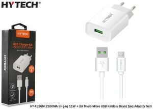 HYTECH HY-XE26M MİCRO ANDROİD  USB 2100 MA   ADAPTÖRLÜ ŞARJ