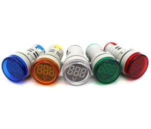 Yeşil Dijital Voltmetre 5-48V DC 22 mm Delik Çapı AD16-22V