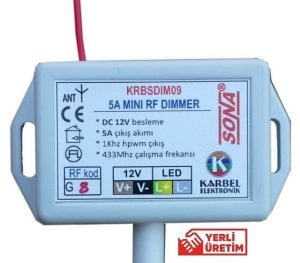 LED DİMMER KONTROL RF 5A KRBSDIM09 Tek Renk Şerit Ledler için