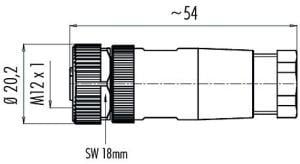 BİNDER  04 lü DİŞİ DÜZ SENSÖR Soketi M12  M14NF-S C.GAV 713 2 (9904301404 )