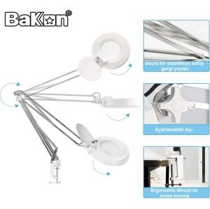 Bakon BK500C-3X 15w Led Akrobat Büyüteç 127 mm 3 Diopter Mercek ( Loop )