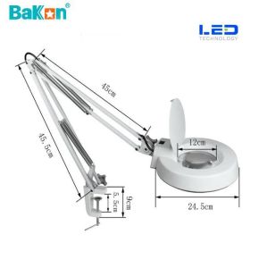 Bakon BK500C-8X 15w Led Akrobat Büyüteç 127 mm 8 Diopter Mercek ( Loop )