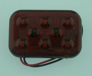 SANEL SBD24R6  24V  6 LEDLİ  DİKDÖRTGEN   AYDINLATMA  KIRMIZI
