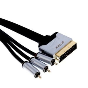 Prolink Prk-030 TV Scart 3 RCA Mono 1.5 Metre Hmc238-0150 24k Gold Kablo