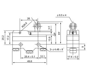 CNTD SWİTCH  CM-1704  KISA  MAKARALI  50X30 mm