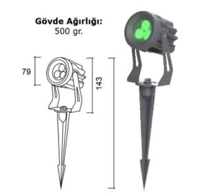 3 X 1 W GÜNIŞIĞI POWER LED DIŞALAN  ARMATÜR