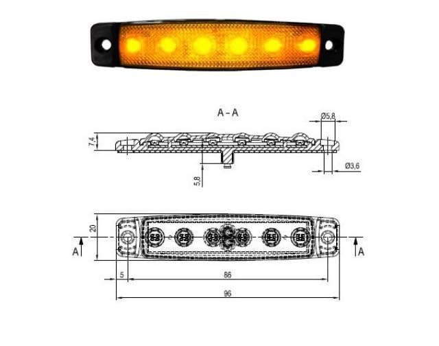 SANEL  SBB24Y6  24V  6 LEDLİ  AYDINLATMA  SARI
