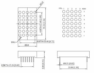 KPM-1057 ASRND 5x7-3 KIRMIZI KATOT DOTMATRİX 30mm