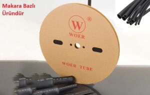 Woer 6 mm Siyah 100 Metre Isıyla Daralan Makaron