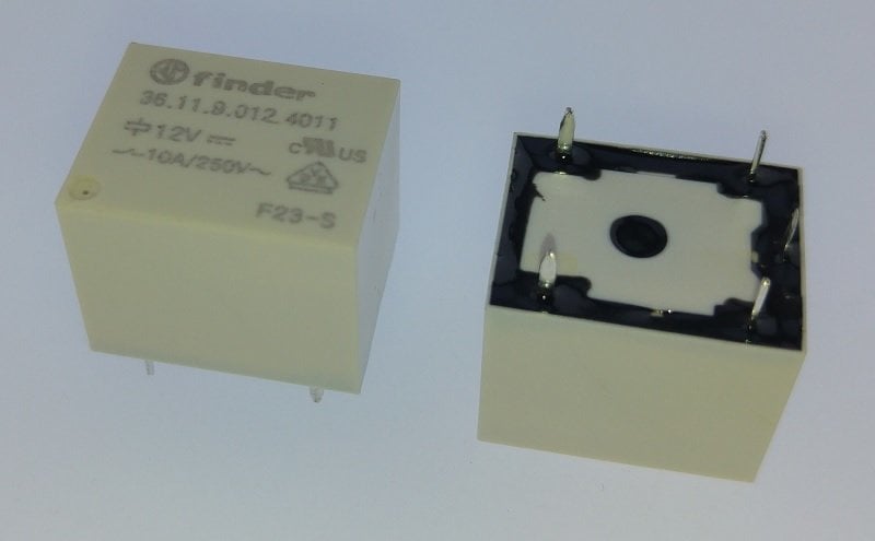 Finder Röle 36.11.9.012.4011 10 A - DC - 12 V - CO (SPDT) Tek Kontak Kübik Model 36119012
