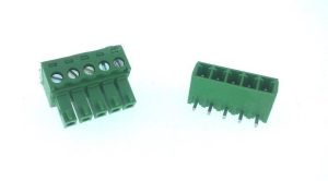 5'Lİ 3,81 MM KLEMENS 90°  DİŞİ+ERKEK TAKIM YEŞİL YANLARI KAPALI