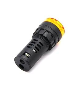 Siren Işıklı Flaşör Buzzer Sarı Led AD16-22SM 24v Dc 22mm Çap
