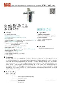MEANWELL XDR-120E-24  24Vdc 5.0Amp    RAY TİPİ  120-24