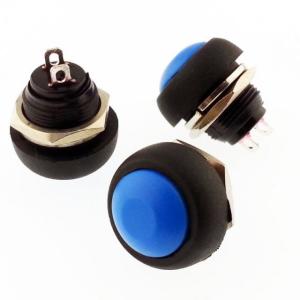 Buton Mavi Yuvarlak 12mm Ø PBS33B / IC-184 ( Yaylı Tip )