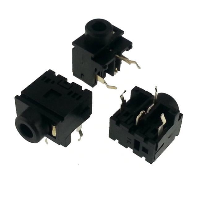 STEREO JAK 3,5mm DİŞİ PCB  3 Pin'li SOMUNSUZ SİYAH YATIK BÜYÜK !