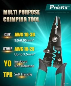 Proskit CP-419 Çok Fonksiyonlu Kesme Sıyırma ve Sıkma Pensesi