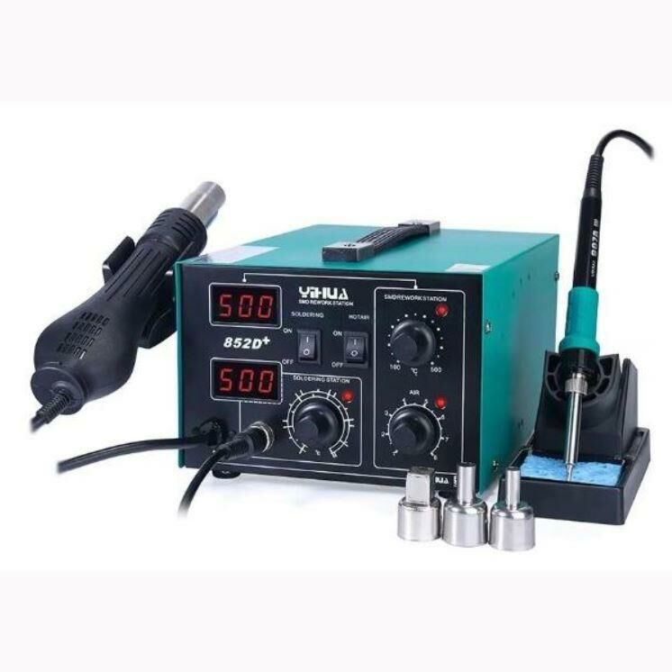 Yihua 852+(DB) Isı Ayarlı Sıcak Koldan  Hava & Havya İstasyonu