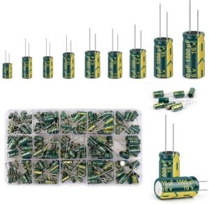 Elektrolitik Kondansatör Seti Kutuplu 225 Adet 1uF-470uF 15 Farklı Değerde Şeffaf Çantada