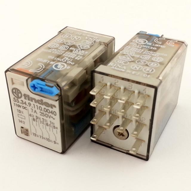 Finder Röle 55.34.9.110.0040 110v 7a Dc 4 Kontak Kilitli Test Butonu ve Hata Göstergeli