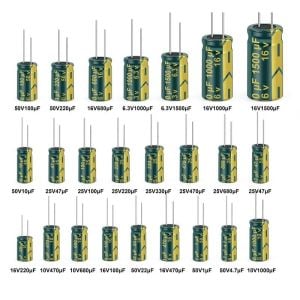 Elektrolitik Kondansatör Seti Kutuplu 460 Adet 1uF-1500uF 24 Farklı Değerde Şeffaf Çantada