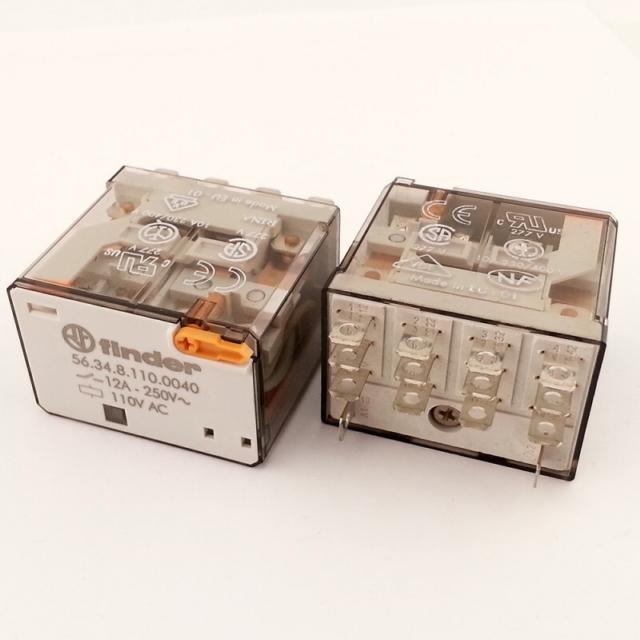 Finder Röle 56.34.8.110.0040 110v 12a Ac 4 Kontak Kilitli Test Butonu ve Hata Göstergeli