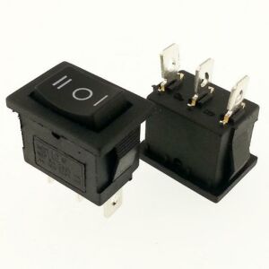 Buton / Anahtar Mini Siyah On Off Mom 3 Pin 6a 250v Kcd1-2-113 / Ic-123A (1 Yön Yaylı 1 Yön Kalıcı)