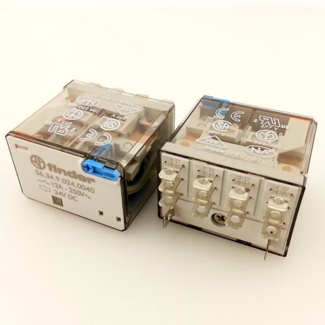 Finder Röle 56.34.9.024.0040 24v 12a Dc 4 Kontak Kilitli Test Butonu ve Hata Göstergeli